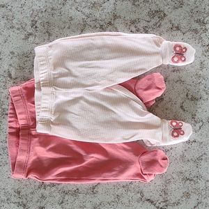 Baby Girl Carter's 2-Pack Butterfly Cotton Footed Pants